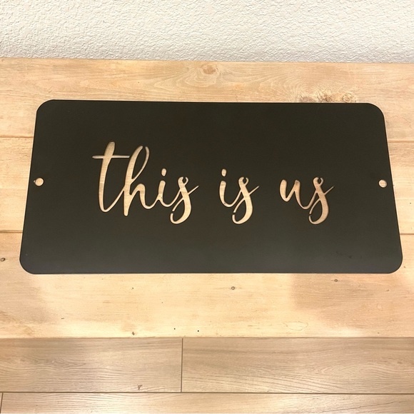 This Is Us Black Metal Sign Hanging Wall Decor - Picture 1 of 4